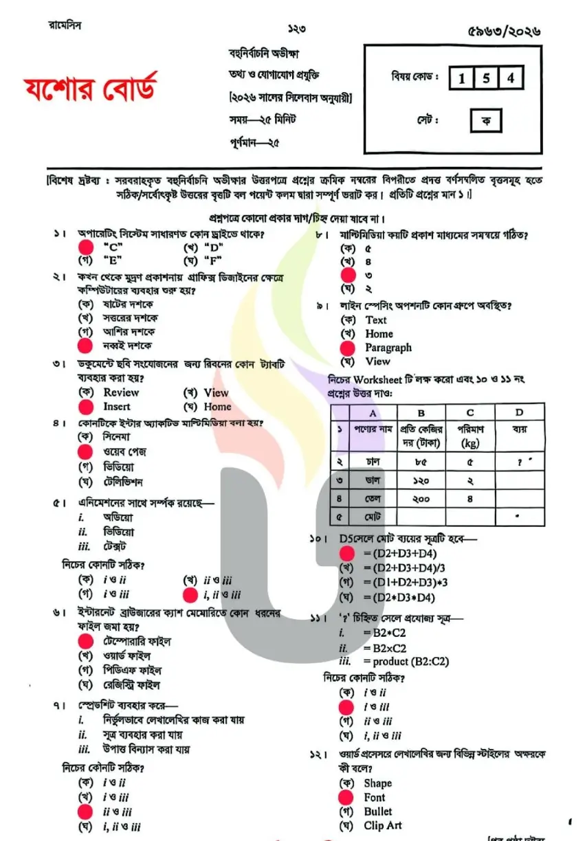SSC ICT Solution Dinajpur Board